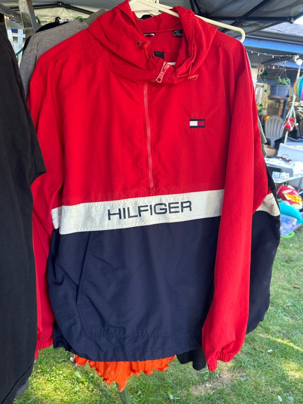 Tommy Hilfiger Red, White & Navy Pullover Windbreaker Jacket